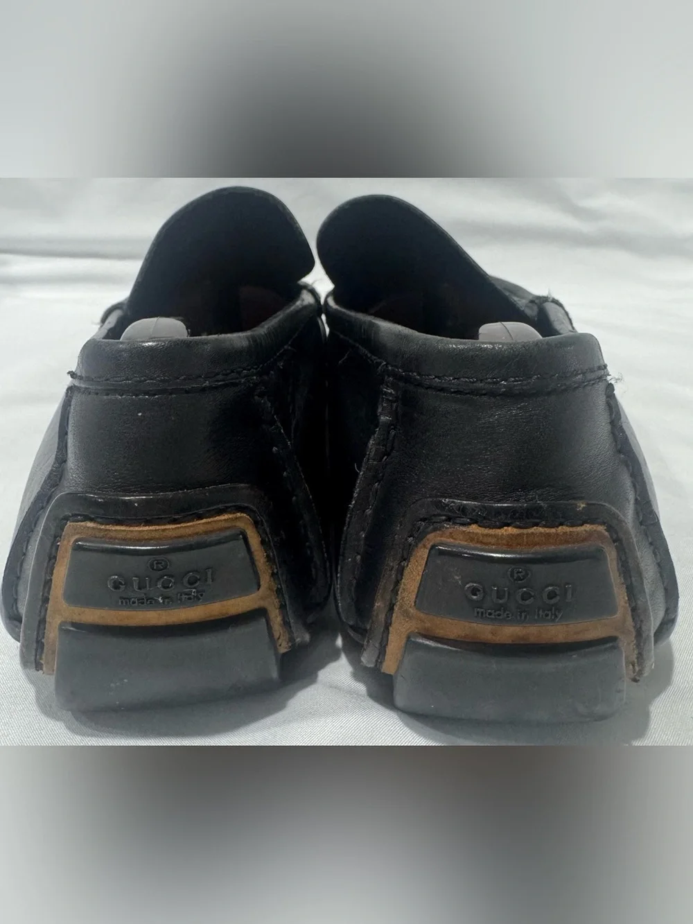 Gucci Black Leather Driving Loafers Men’s 10.5D Made in Italy